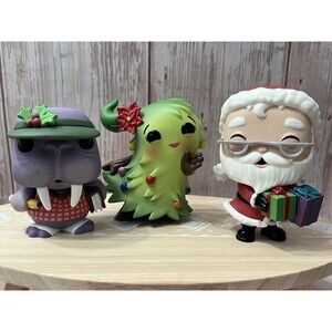 3 Funko Pop Christmas: Peppermint Lane: Santa, Mayor Patty Noble, Tusky Ledger